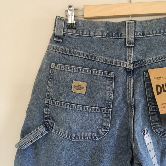 VTG Lee Dungarees Carpenter Shorts Sz 30 Retro Stone Blue Denim Made In USA NWT - Picture 6 of 16